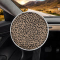 Brown Leopard Print Steering Wheel Cover Sun Shade,Insulated Car Steering Wheel Cover for Blocking Sun & Heat,Cheetah Print Car Accessories 17 inch Steering Wheel Shield for Cars SUV Trucks