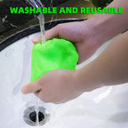 XINDELL Windshield Cleaner Tool – Car Window Cleaning Tool Extendable Handle for Easy Cleaning, 9pcs Reusable Microfiber Pads, Streak-Free Interior & Exterior Auto Glass Cleaner (Green)