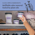 Lavender Odor Removing Gel, 15 oz., Pack of 2 - Safer Odor Absorbers for Home, Natural Plant-Based Odor Eliminator, Every 15 oz. lasts 30-60 Days, For Cooking, Trash & Pets