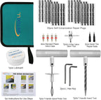 Tire Repair Kit, 44 Pcs Professional Heavy Duty Universal Emergency Flat Tire Repair Kit to Fix Punctures, for car Motorcycle, Truck, Golf Cart, ATV, Tractor, ARB, RV, SUV, Trailer etc.