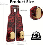 Purse Hook for Car Seat Headrest,Suede Car Purse Hook,Heavy Duty Car Hooks Organizer for Handbags,Grocery Bags & Backpacks,Universal Car Hooks for SUV Truck Interior (Red Leopard Print, Double hook)
