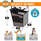 K&H Buckle N Go Dog Car Seat for Medium Dogs, Waterproof Fabric, Breathable Mesh Sides, Adjustable Seatbelt Leash, Pet Car Seat for Small to Medium Pets- 21 X 13 X 19in