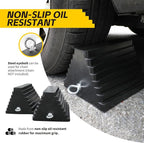 Rubber Wheel Chock, Large 10" x 8" x 6" Heavy Duty Tire Stop with Non Slip All Weather Grip, Oil Resistant Rubber Block with Steel Eyebolt for Vehicle and Trailer Safety (80681) (Pack of 5)