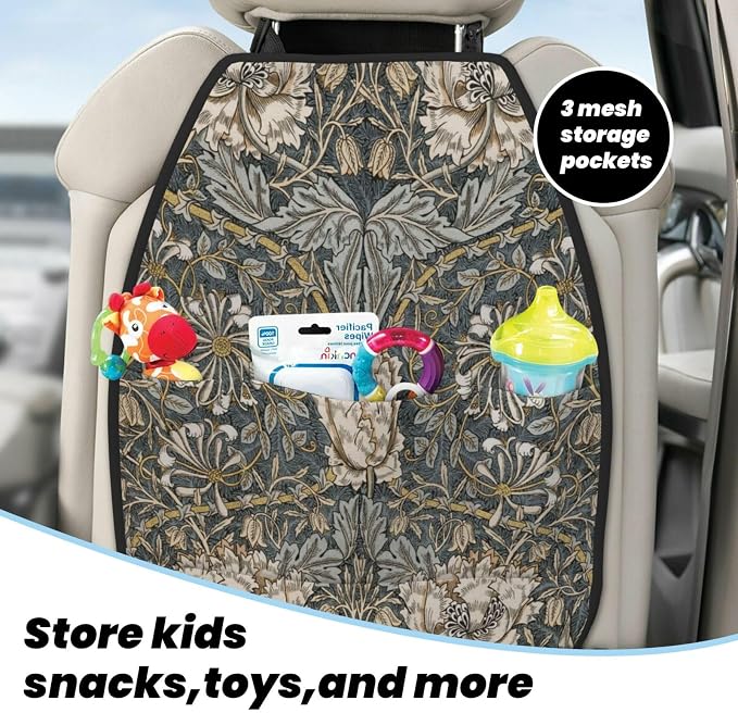 William Pimpernel Morris Car Seat Back Kick Protectors Kick Mats With Storage Pockets For Vehicles To Protect From Dirt Mud Scratches 2 Pack