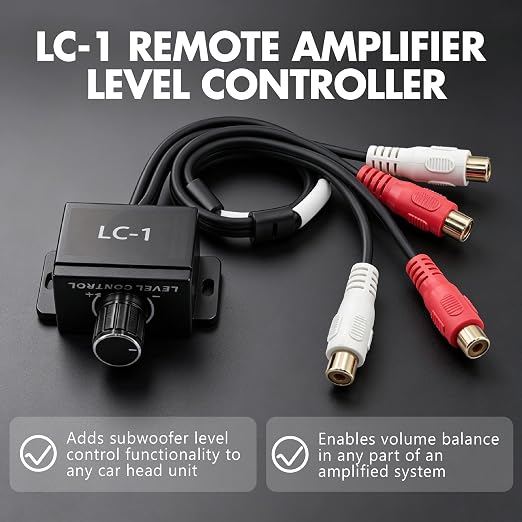 8 Gauge 1200W Amplifier Wiring Kit Complete Amp Installation Kit with LC-1 Remote Bass Control Knob,RCA & Speaker Cables,60A AGU Fuse Holder,Power & Ground Cable for Car Audio Subwoofer Stereo System