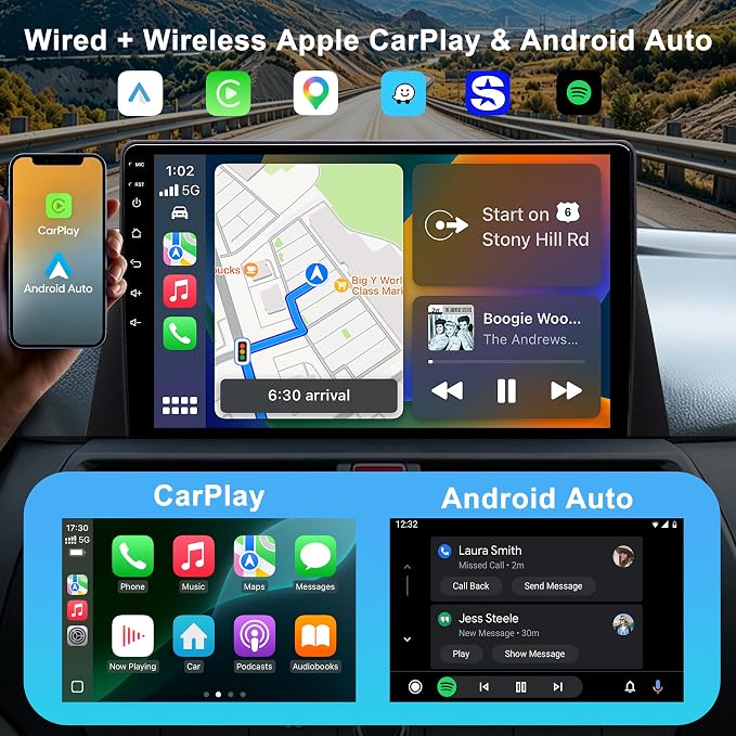 Car Radio Stereo for Honda Accord 8th Gen 2008-2013, 10.2 Inch IPS Touchscreen Android 13 64GB, Wireless CarPlay Android Auto, Plug and Play, 1080P Backup Camera, 5G WiFi, GPS, SWC, AM/FM Radio