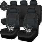 Neoprene Waterproof Seat Covers, Universal Fit Black Full Sets, Protective Interior Covers for Auto SUV, Vans, Sedans, Trucks