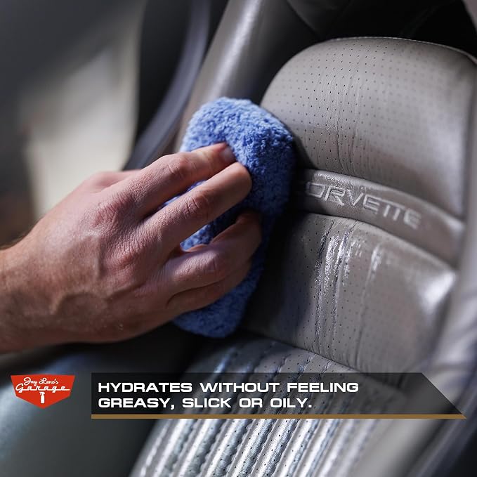 Jay Leno's Garage Leather Cleaner and Conditioner for Car Interior – Advanced Car Seat Leather Cleaner and Conditioner, Auto Leather Care Kit for Interior Detailing and Upholstery Cleaning