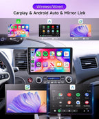 4G 64G Android Car Stereo for Honda Civic 2006 2007 2008 2009 2010 2011, Wireless CarPlay & Android Auto, 5GHz WiFi GPS, Touchscreen, Bluetooth/FM/RDS, EQ, SWC + AHD Backup Camera