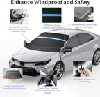 Car Windshield Snow Cover Fit for Most Cars, Sedans, SUVs- 57"x 45" | Windshield Snow Cover with Mirror Covers, Upgraded Windproof Elastic Buckles, Anti-Theft, Frostproof & Snowproof