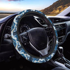 Marble Texture Blue Pattern Car Steering Wheel Cover Car Wheel Cover Protector Steering Wheels Accessories Easy to Install Car Decoration Universal Fit Car Truck SUV Van