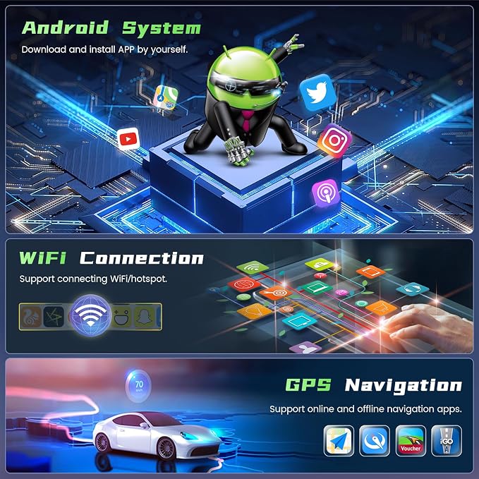 [64G] Android 15 Car Stereo for Subaru Legacy Outback Radio 2010-2014, 9'' Touch Screen Car Radio Wireless CarPlay Android Auto 2+64G GPS Mirror Link 5G WiFi Bluetooth FM/RDS/EQ Backup Cam