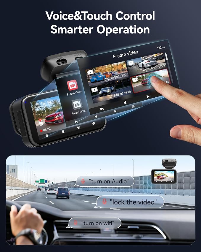 VC70 4K+2.5K Dash Cam Front and Rear, 8MP STARVIS 2 IMX678 Sensor, Dual HDR Hyper Night Clarity, 5.8GHz WiFi 6, 30MB/S Fast Download, Dash Camera with 24H Parking Monitor, 128G Card Included