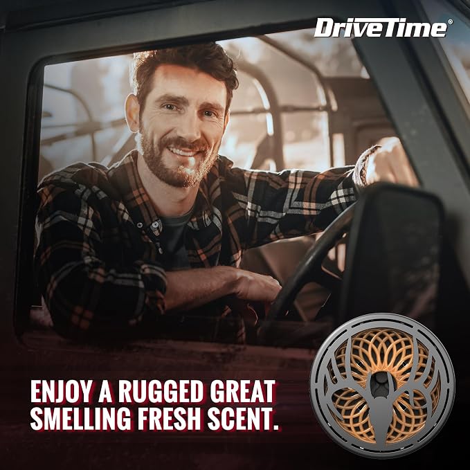 Truck Puck High Range Cedar Fragrancee Car Air Freshener – Long-Lasting Car Deodorizer, Refillable Vent & Visor Clip Auto Air Freshener for Car, Truck & SUV, Premium Fragrance, Pack of 3