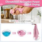 Pink Microfiber Cleaning Cloth -Pack of 12, Highly Absorbent Cleaning Rags, 16"X12" All Purpose Cleaning Towels for Housekeeping, Kitchen, Car, Lint Free and Reusable Microfiber Towels