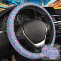 Mermaid Scales Steering Wheel Cover with 2 Pcs Car Coasters Neoprene Steering Wheel Cover for Women Men Anti-Slip Breathable Car Accessories Universal 15 Inch Fit Auto Cars Trucks
