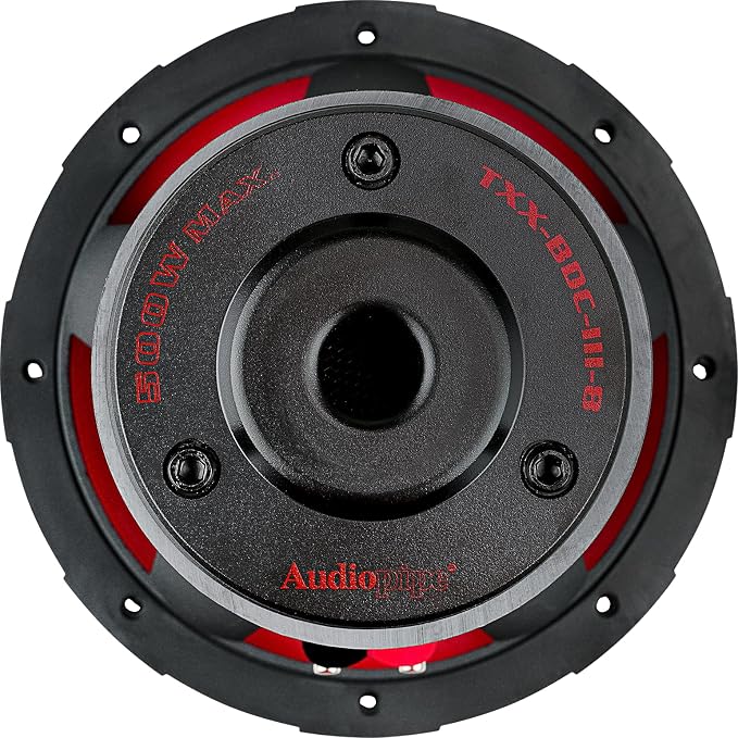 8" Triple Stack Composite Cone Subwoofer (TXX-BDC-III-8), Superior Performance, 500W, 3 Magnets, BASV Voice Coil, Aluminum Basket, Multi-Connect, Non-Press Paper Cone, 2 x 4 Ohms