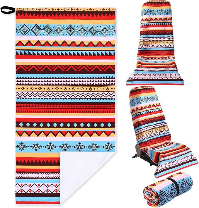 Car Seat Towel Covers Christmas Car Accessories Gifts Athletic Running Towel Performance Microfiber Post Workout Sweat Washable Cover Non Slip for Seat Outdoor Sport(Tribal)