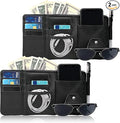 2Pcs Car Sun Visor Organizer, Auto Interior Accessories Pocket Organizer Car Visor Storage Pouch Holder with Zipper Pocket for Sedan, Truck, SUV - Black