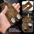 1 Pack Car Seat Headrest Hooks for Purses and Bags Abstract Brown and Black Leopard Bag Purse Holder for Car with Double Metal Hooks Car Purse Hanger Hanging Accessories