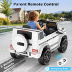 Licensed Mercedes-Benz G63 Car for Kids, 12V 7AH Ride on Car w/Parent Remote Control, LED Headlights, Music Player & Horn, Soft Start, Low Battery Prompt, Kids Electric Car, White