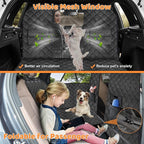 2026 Upgraded Back Seat Extender for Dogs - Large Hard Bottom Dog Car Seat Cover Holds 550lbs, Waterproof Dog Hammock Pet Bed with High-Density Foam Non-Slip Backseat Protector