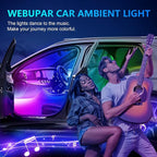 Dreamcolor Acrylic Car Lights, 6 in 1 LED Strip Lights with APP Control and 213 Color Modes, Decorative Lights, Neon Ambient Lighting Kits