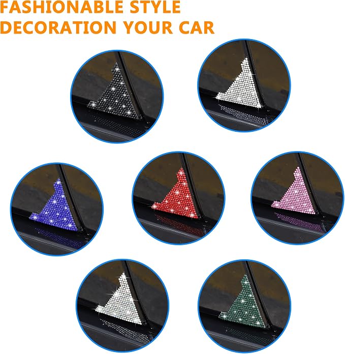 Car Door Corner Edge Guards 4pcs Bling Rhinestone Anti-Scratch Car Door Edge Protector Sticker Door Corner Bumper Sticker(Red)