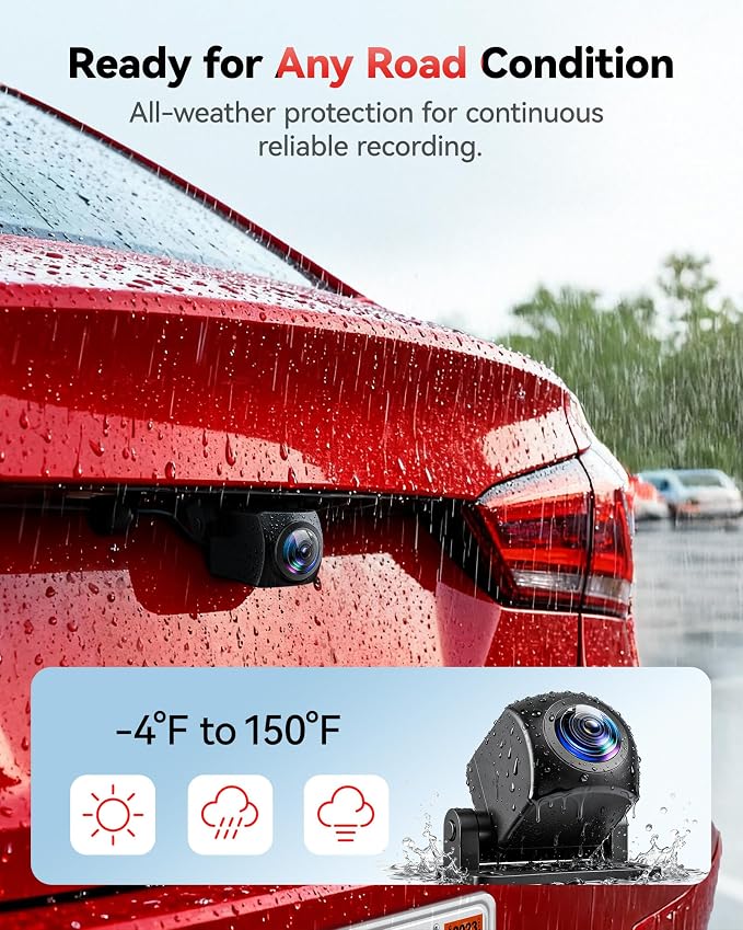 F7N-N 4K Dash Cam Front and Rear, 5.8GHz WiFi-20 MB/s Fast Transfer Dashcam, 2160P/FHD Car Camera with GPS Tracking, 3.18" Screen, WDR Night Vision, 170° Wide Angle, 24H Parking Mode