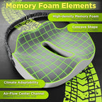Truck Seat Cushion for Truck Driver Seat Cushion – Upgraded Back Support, Thick and Firm Memory Foam, Pain Relief for Hours of Driving, Maximum Tush Comfort and Trucker Approved