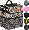 Car Trash Can Bin for Back Seat Leak Proof, Cute Car Trash Bag Hanging, Vehicle Trash Can for SUV Truck Van, Automotive Garbage Cans Front Seat Leopard Print