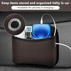 Car Seat Side Storage Pocket, Small Car Seat Organizers PU Leather Car Console Organizer Pocket Multifunctional Console Side Organizer Bag for Phone, Keys, Sunglass, Wallet (1Pack, Brown)