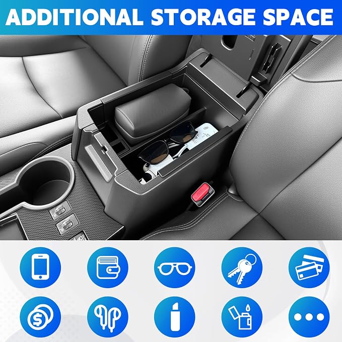 Center Console Organizer Tray Fits for 2010-2024 Toyota 4Runner Armrest Storage Box Compatible with 4Runner Interior Accessories (Center Console)