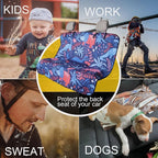 Back Seat Cover for Car Trucks Van SUV Jeep,Waterproof Rear Bench Towel Seat Covers for Dogs and Kids,Automotive Backseat Protector (Dinosaur)