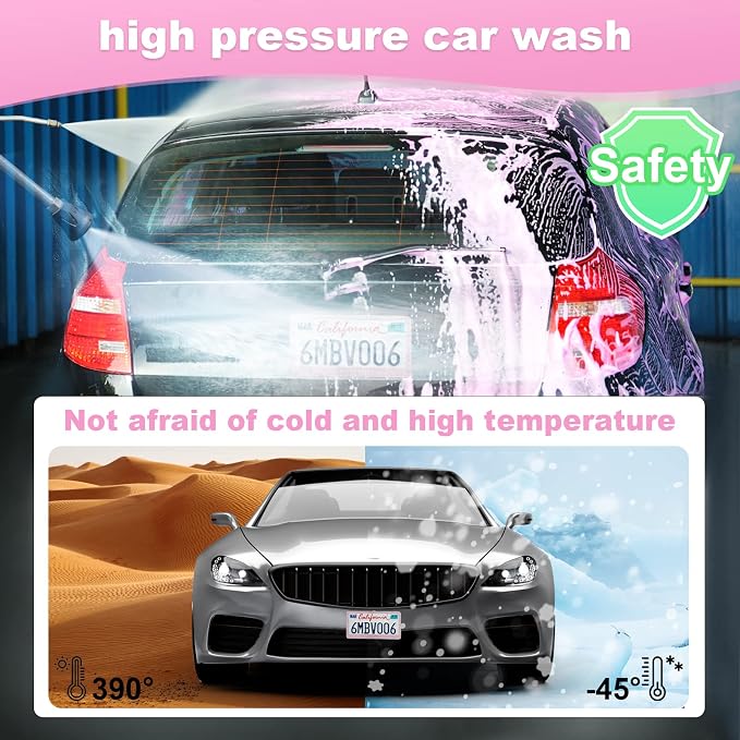 2 Pack Bling License Plate Frames for Women, Sparkly Rhinestone Diamond Car Accessories with Glitter Crystal Caps (Pink)