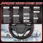 Ventilated Heart-Shaped Steering Wheel Cover with Anti-Slip Leather Grip. Compatible with Ford, Toyota, Honda, Nissan, and Chevrolet Vehicles for 14.5-15.2 inch Round Steering Wheels.