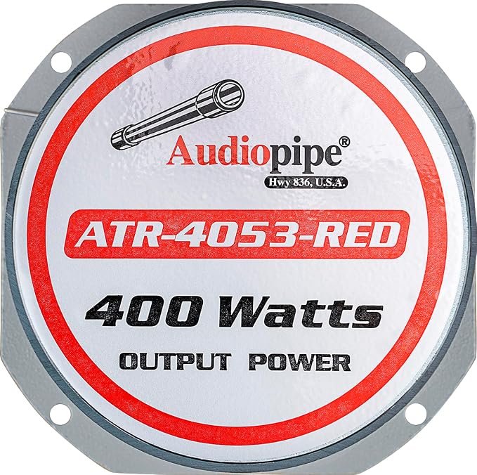 Heavy Duty Super Tweeter (ATR-4053-RED), 400 Watts, Die Cast Aluminum Frame, Candy Red, Diamond Chrome Cutting Fnish, 1.5” Kapton Voice Coil, 4-8 Ohms