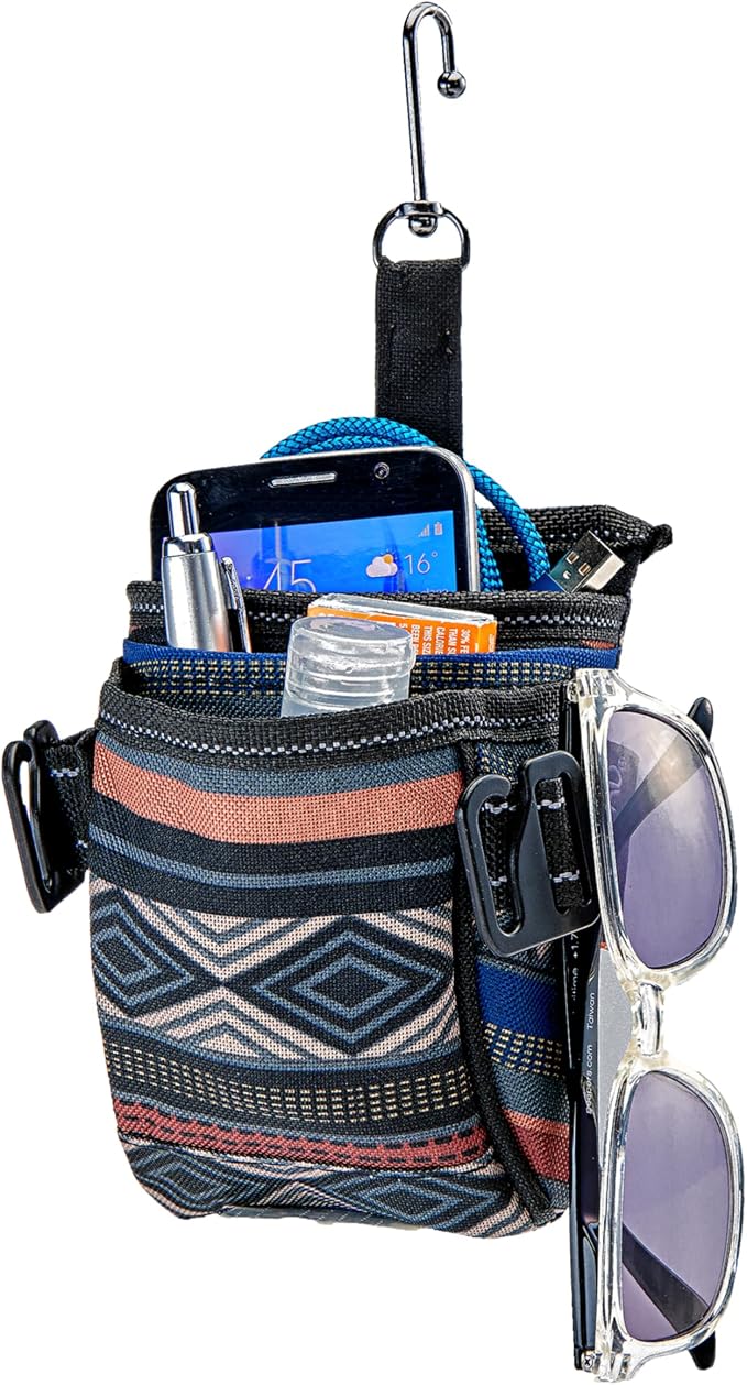 DriverPockets Car Phone Holder Air Vent Pouch and Front Seat Organizer with 3 Pockets, Hanging Hooks and Charging Port (Southwest)