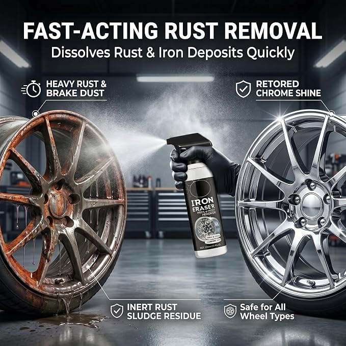 2Pack Rust Remover - Rust Remover Spray, Heavy Duty Rust Remover for Metal, Iron Eraser Iron and Rust Remover for Car Wheels, Hub, Bike Chains, Garden Tools & Iron Surfaces, 120ML*2 | Multi Surface Rust Remover for Metal, Iron Eraser Iron and Rust Remo...