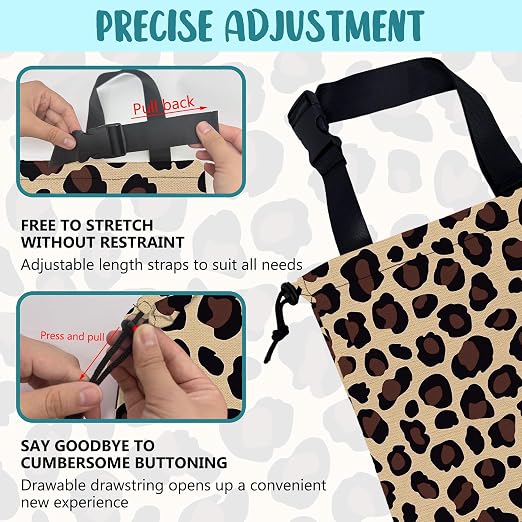 Car Trash Bag Abstract Brown Leopard Leak-Proof Car Garbage Bag with Drawstring Foldable Canvas Trash Bin with Adjustable Buckle for Car Accessories, Travelling, Camping