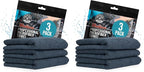 Workhorse Professional Grade Microfiber Towels for Cars - Black 16x16 Inch Microfiber Cleaning Cloths for Home & Pet Drying, Soft & Scratch-Free, Drying & Cleaning, 3 Count (Pack of 2)