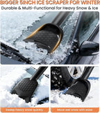 2025 Upgrade Extendable 3-in-1 Car Snow Brush and Ice Scraper [45" Extendable Handle] with 360° Rotating Brush Head for Car Windshield Clear Snow, Ice and Frost, for All Cars/Truck/SUV