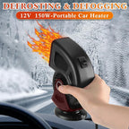 3 Pcs Car Heater & Defogger 12v 150w Rapid Windshield Defroster Portable Auto Fan Heater Plug in Cigarette Lighter 2 in 1 Fast Heating or Cooling with 360 Degree Suction(Black Red)