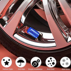 12PCS Tire Valve Stem Caps, Dust Proof, Anodized Aluminum Universal Tire Valve Stem Covers for Cars, SUV, Trucks, Bikes, Motorcycles, Bicycles(Blue)
