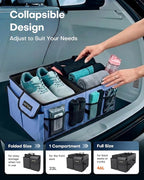 Trunk Organizer for Car - Car Organizer, Foldable Trunk organizer for SUVs & Sedans, Sturdy Organization for Car Accessories, Tools, Sundries, Blue, 2 Compartments, 21.3"×12.6"×10.6" | Foldable