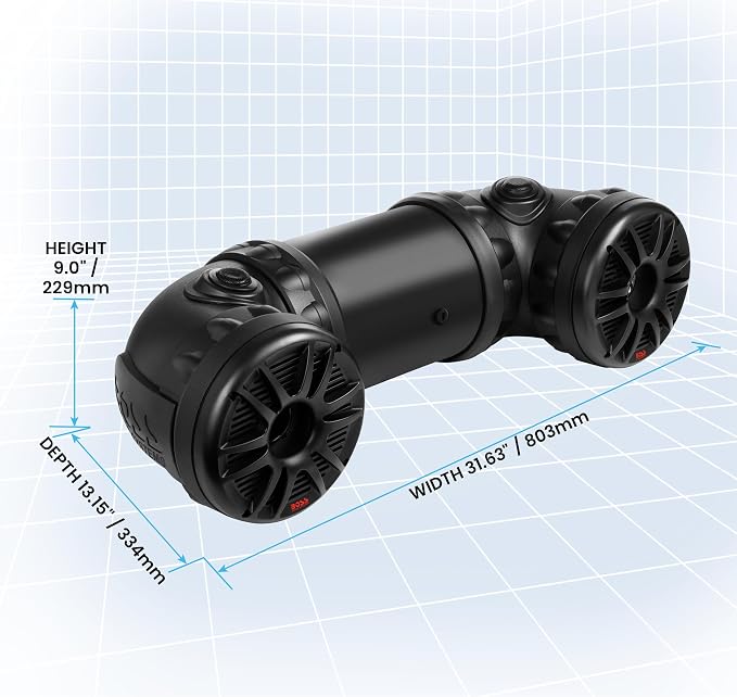 ATV85B ATV Speaker System - 8 Inch Speakers, 1.5 Inch Tweeters, Full Range Audio, Built-in Amplifier, Bluetooth Remote