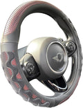 Large Size Steering Wheel Cover Great Grip with 3D Honeycomb Anti-Slip Design, 15.5-15.75 Inch (Wine Red)