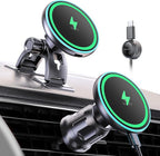 for iPhone Magsafe Car Mount Charger, Wireless Car Charger Magnetic Car Phone Holder for Dash Air Vent-LED HandsFree Car Mount Fast Car Charger for iPhone 17/16/15/14/13/12 Series
