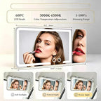 LED Car sun visor vanity mirror, equipped with 3x magnifying glass and three-color adjustable brightness soft light makeup LED mirror, rechargeable, suitable for all models (White)