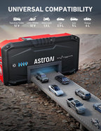 S8 Car Battery Jump Starter, Car Jumper Starter Battery Pack for Up to 6.0L Gas & 3.0L Diesel Engines, 12V Portable Jump Box with 3 Modes Flashlight and Jumper Cable (Red)